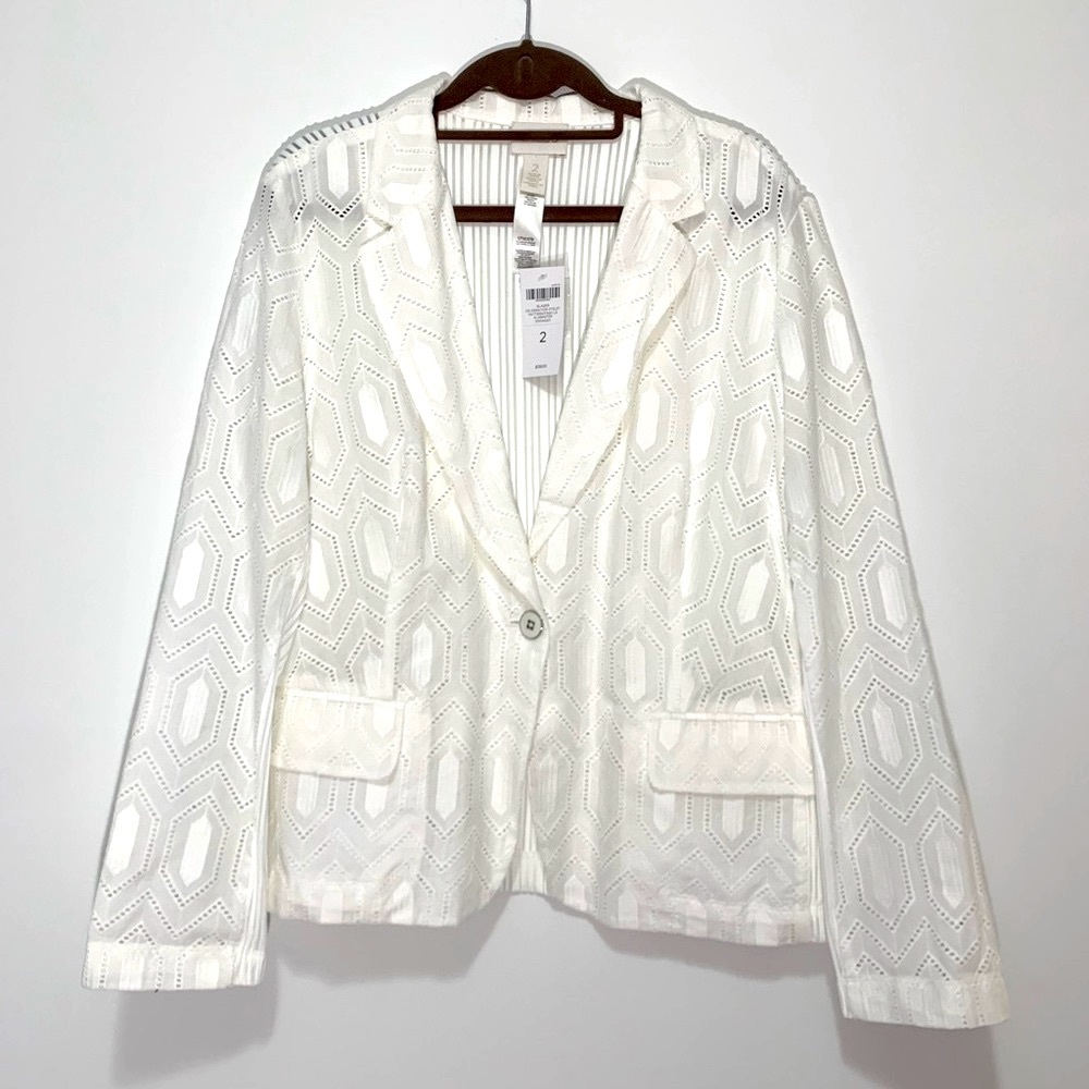 Chico’s Celebration Eyelet Blazer